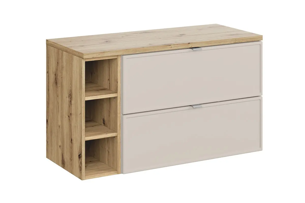 Comad Závěsná skříňka Bella Cashmere s deskou 100 cm kašmírová/dub artisan