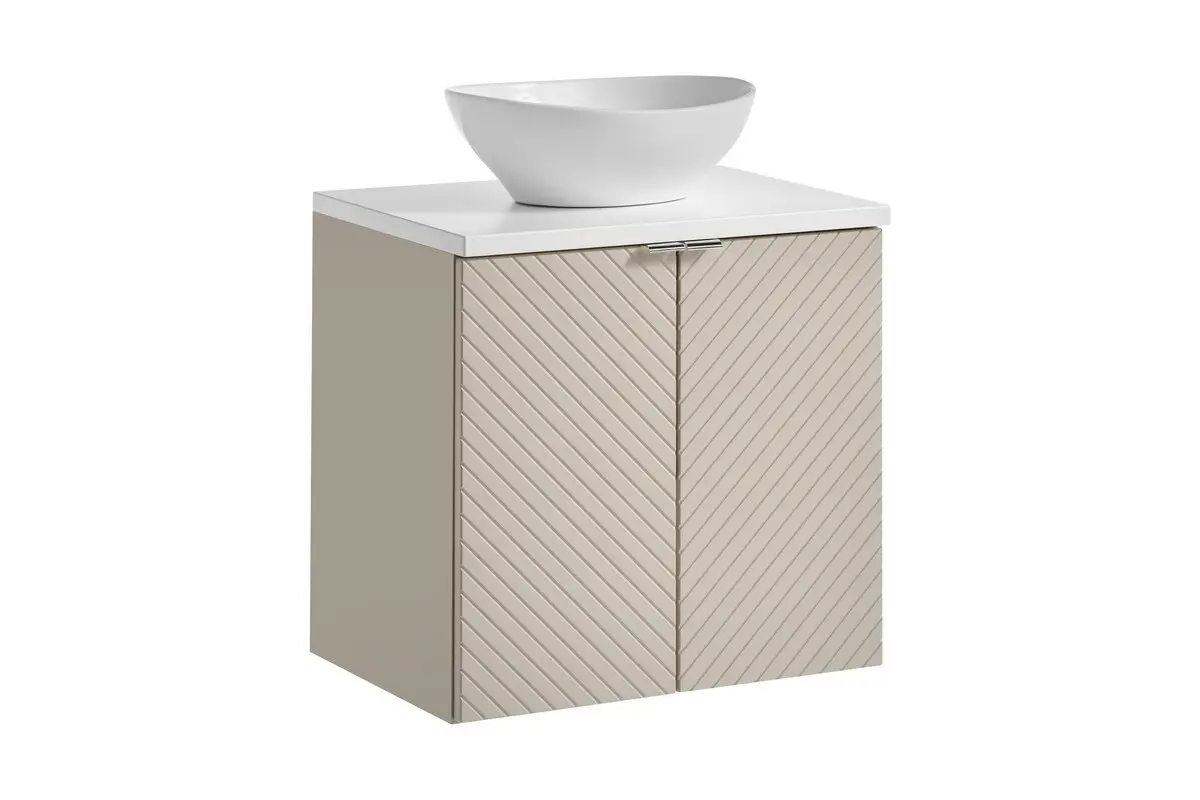 Comad Koupelnová skříňka s deskovým umyvadlem Viva Cashmere 60 kašmír/bílá