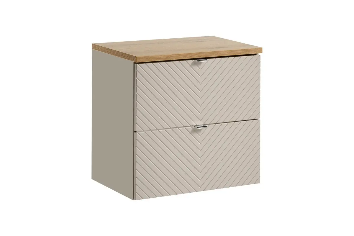 Comad Závěsná skříňka pod umyvadlo Viva Cashmere s deskou 60 cm kašmír/dub evoke