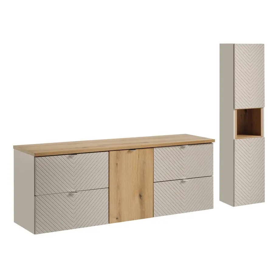 Comad Set koupelnového nábytku Viva Cashmere 160 dub evoke/kašmír mat