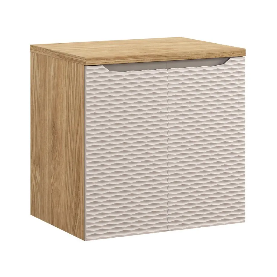 Comad Závěsná skříňka pod umyvadlo Ocean II s deskou 60 cm béžová/dub olejovaný