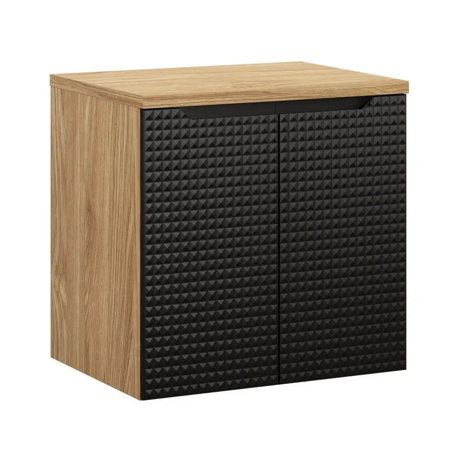 Comad Koupelnová skříňka pod deskové umyvadlo Luxor Black 60 černá/dub olejovaný