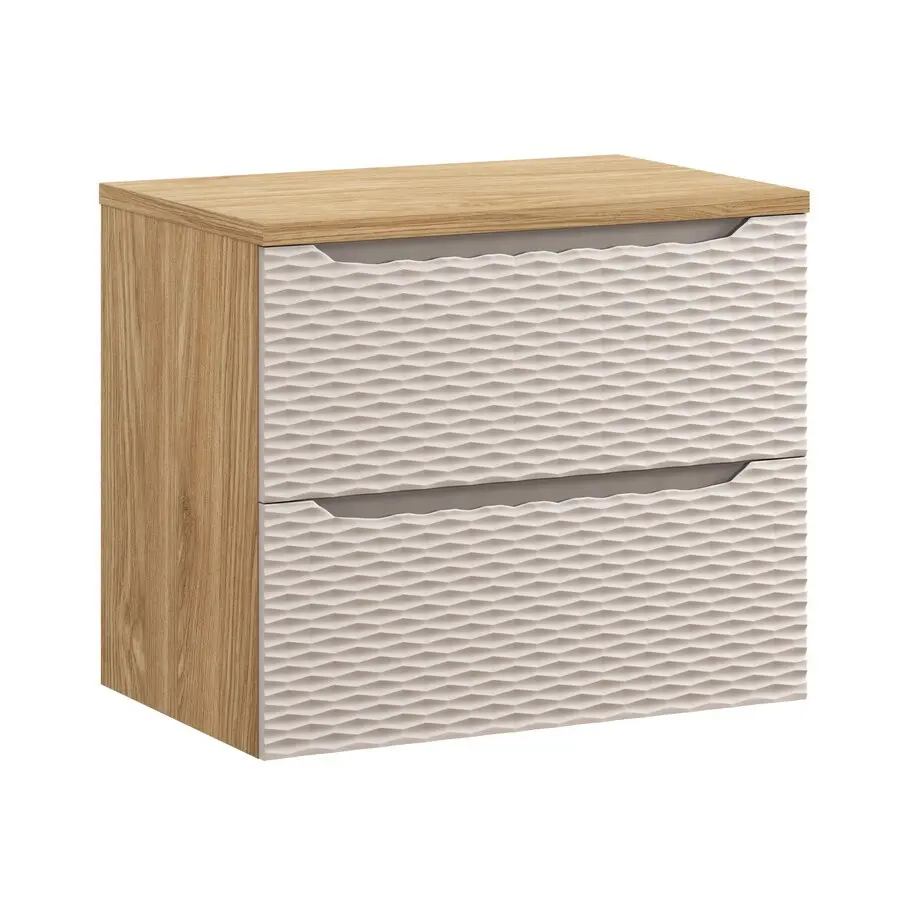 Comad Koupelnová skříňka pod deskové umyvadlo Ocean Beige 70 béžová/dub olejovaný