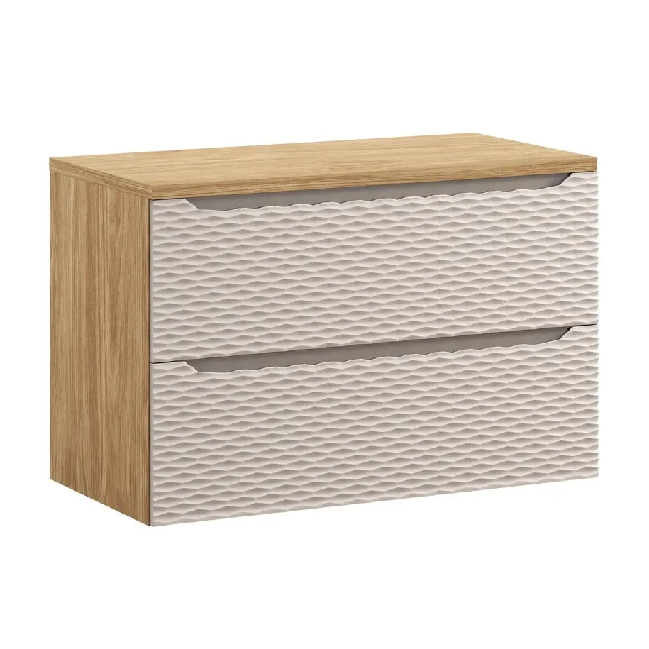 Comad Koupelnová skříňka pod deskové umyvadlo Ocean Beige 90 béžová/dub olejovaný