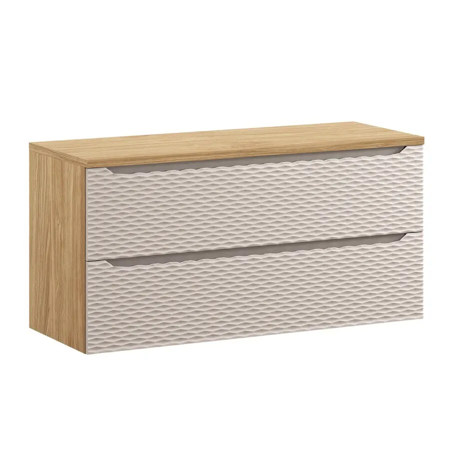 Comad Závěsná skříňka Ocean s deskou 120 cm béžová/dub olejovaný