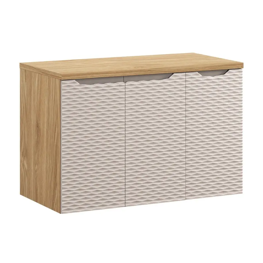 Comad Závěsná skříňka pod umyvadlo Ocean I s deskou 90 cm béžová/dub olejovaný