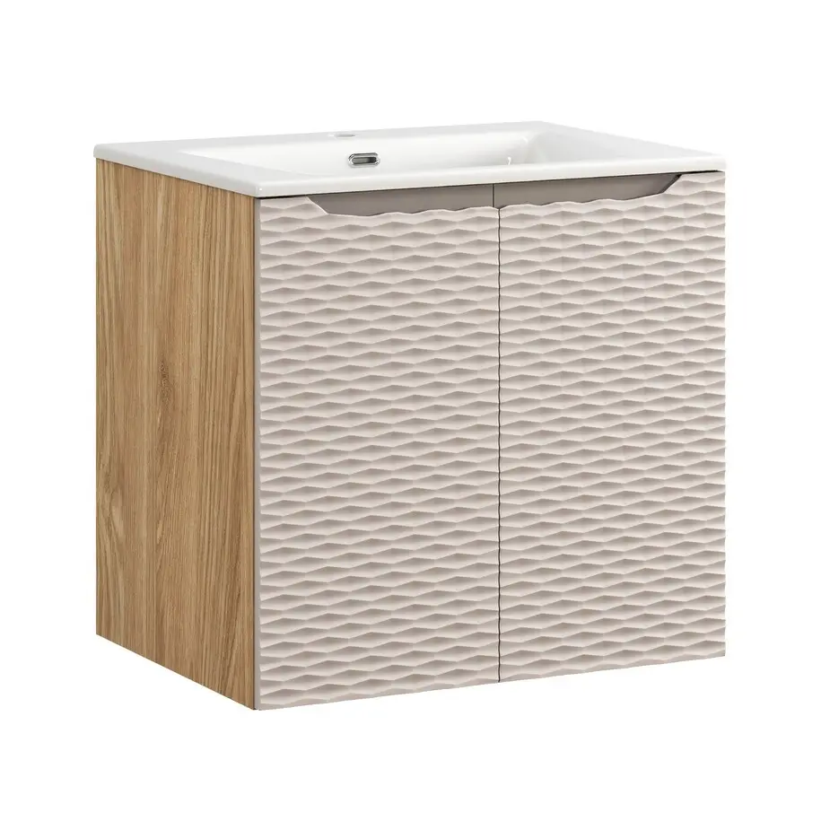 Comad Koupelnová skříňka s keramickým umyvadlem Ocean Beige 60 cm - béžová