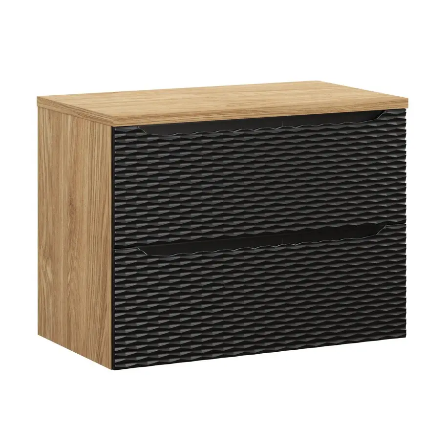 Comad Koupelnová skříňka pod deskové umyvadlo Ocean Beige 80 černá/dub olejovaný