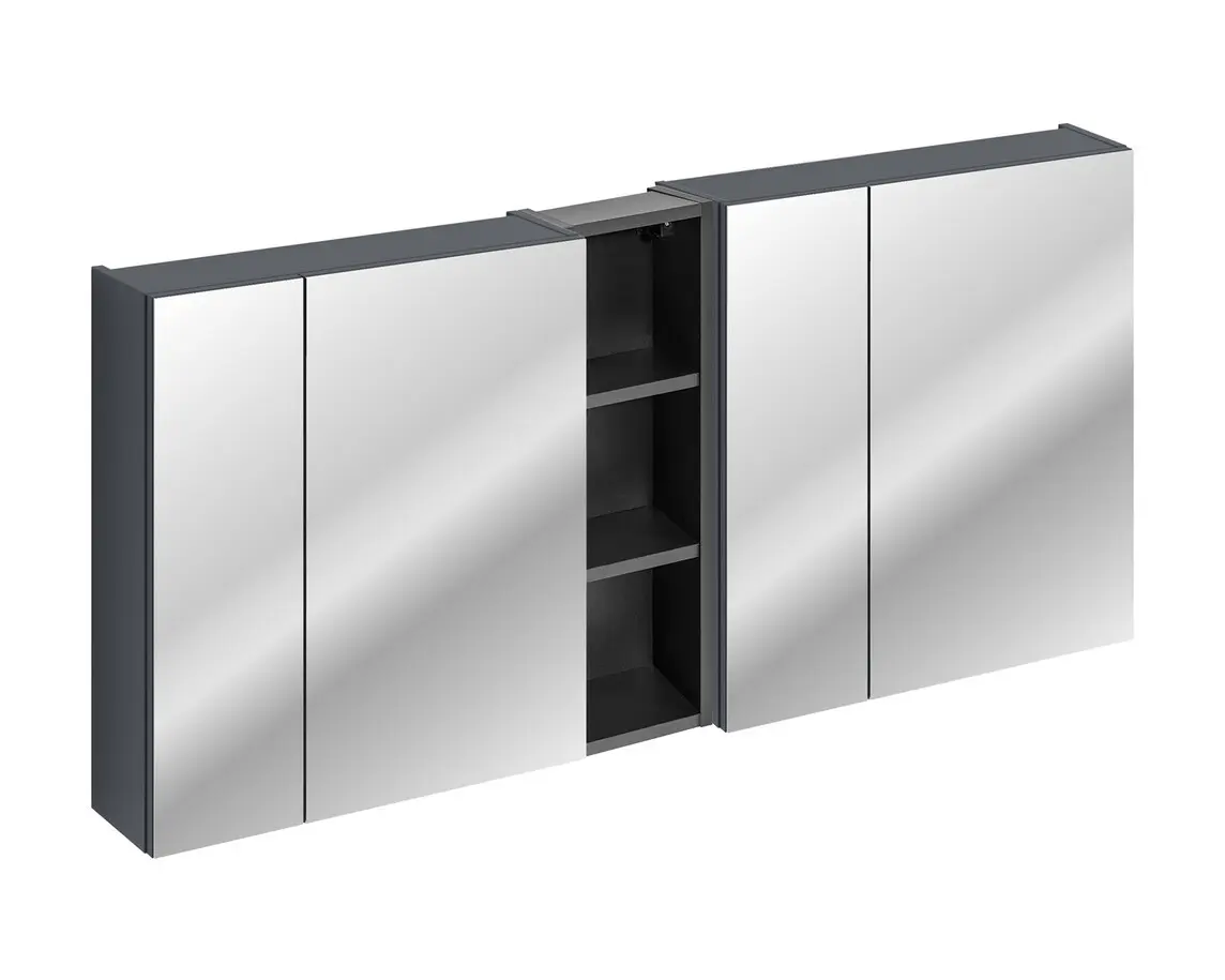 Comad Závěsná koupelnová skříňka se zrcadlem SantaFe 140 cm tmavě modrá