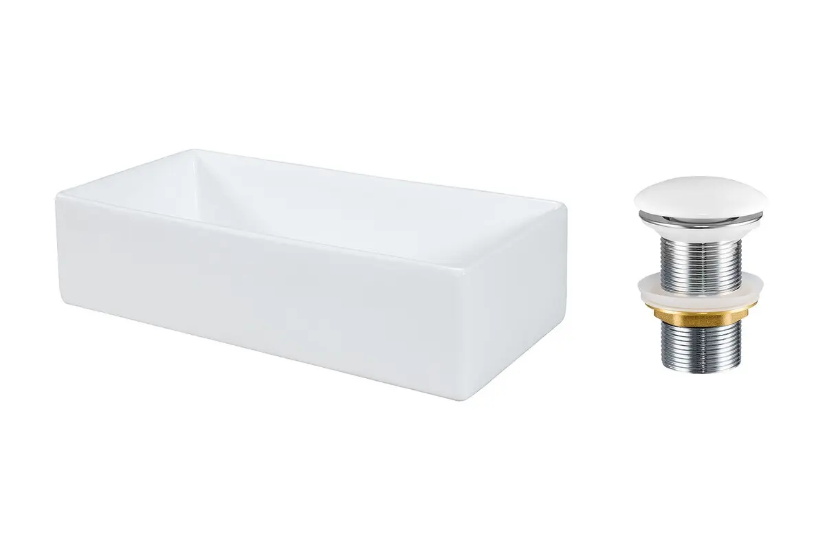 Comad Keramické umyvadlo na desku Gaja 45 45x22 + výpusť Click-Clack, bílá