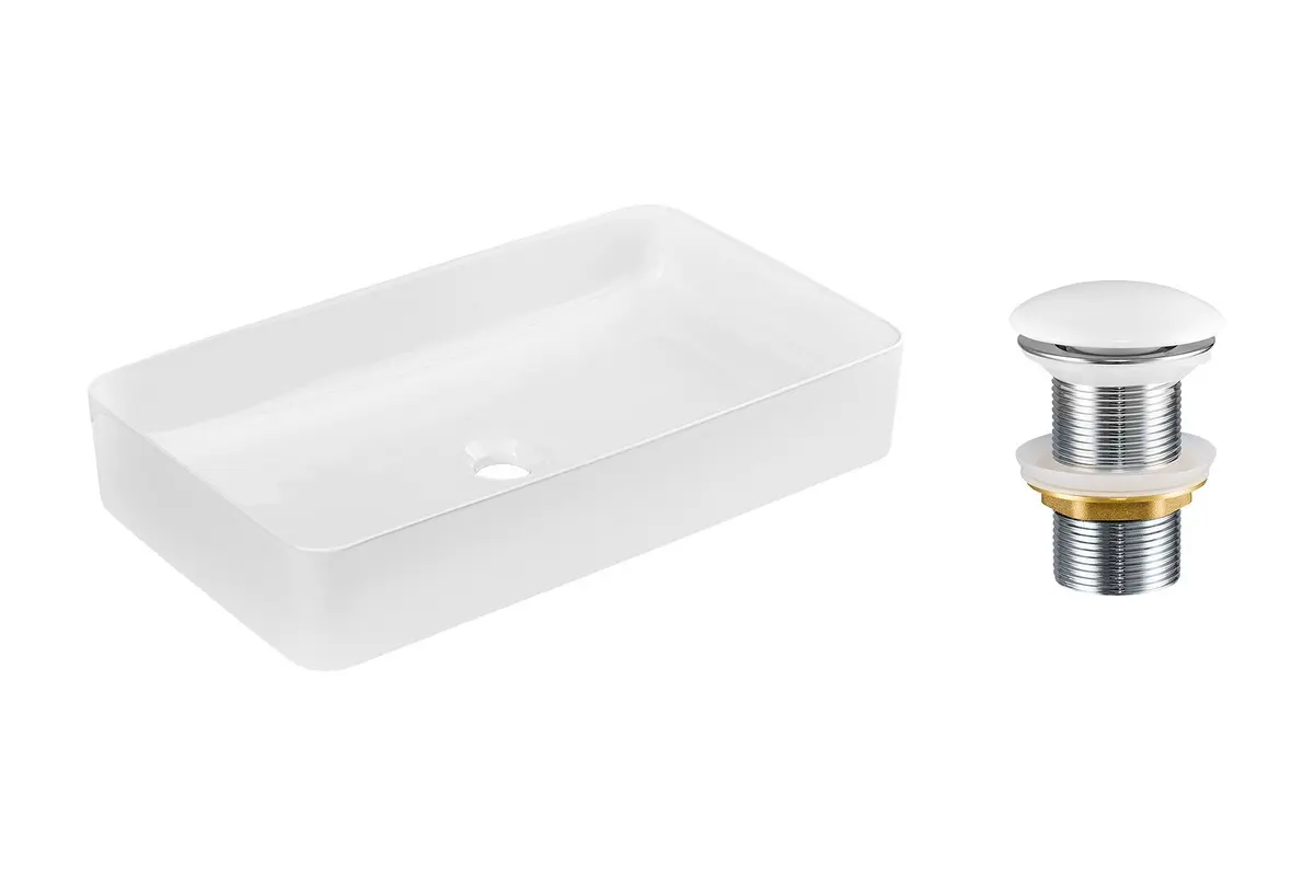 Comad Keramické umyvadlo na desku Slim 60 61x34 + výpusť Click-Clack, bílá