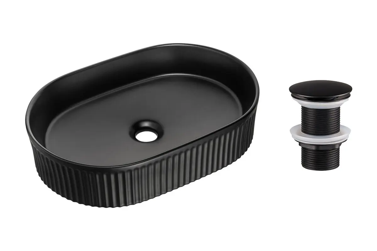 Comad Keramické umyvadlo na desku Beyond 5 48x32 + výpusť Click-Clack, černá