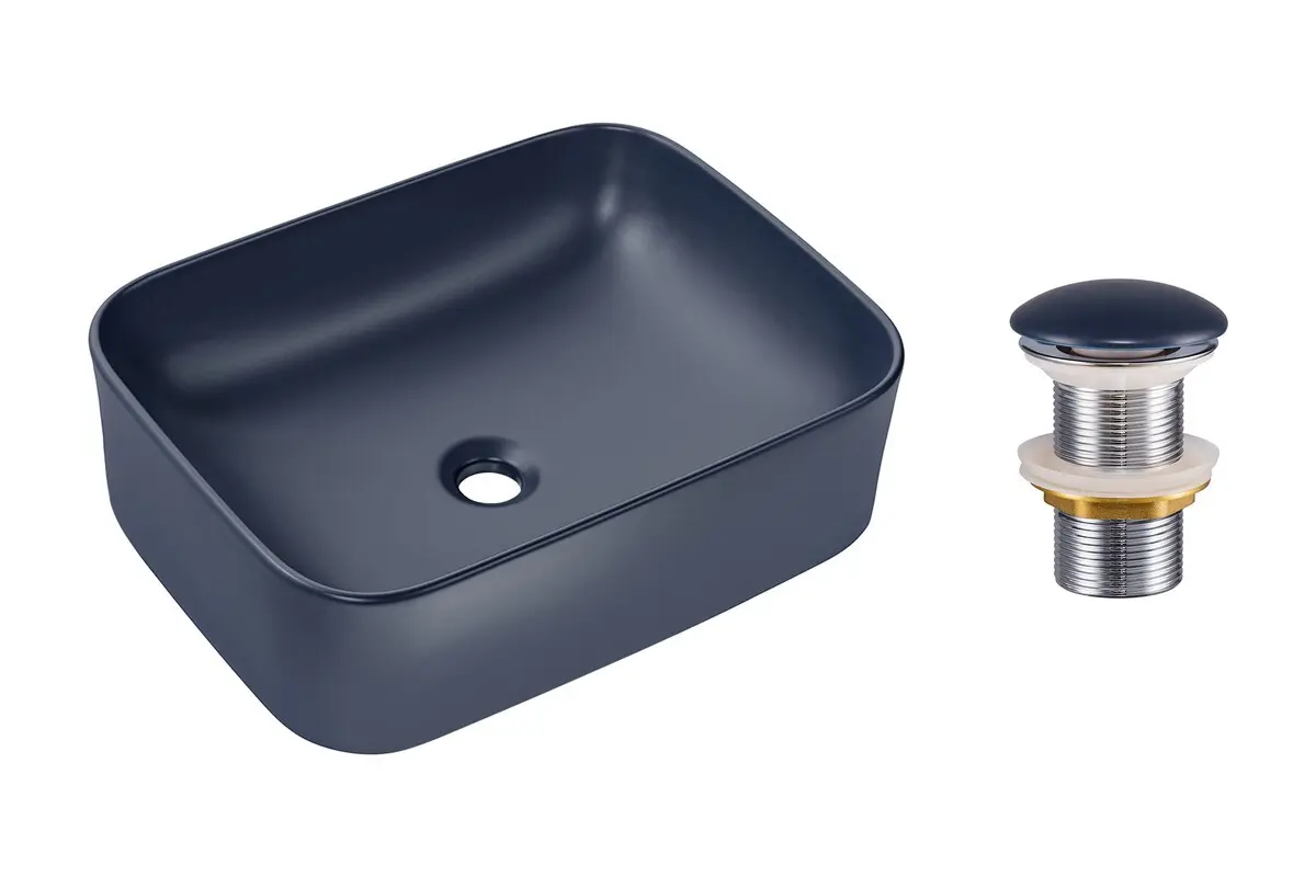 Comad Sada keramického umyvadla na desku a výpusti Kama 50 cm modrá
