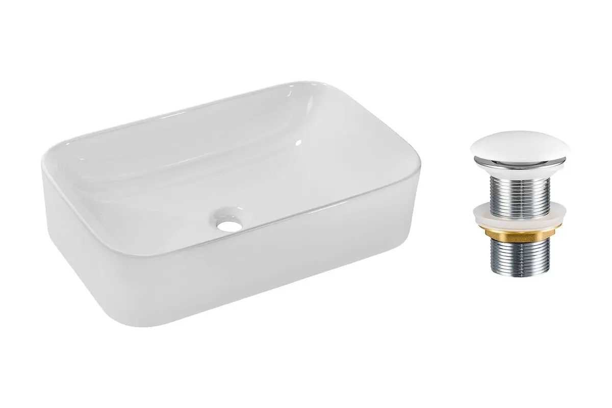 Comad Keramické umyvadlo na desku Kati 60 61x38 + výpusť Click-Clack, bílá