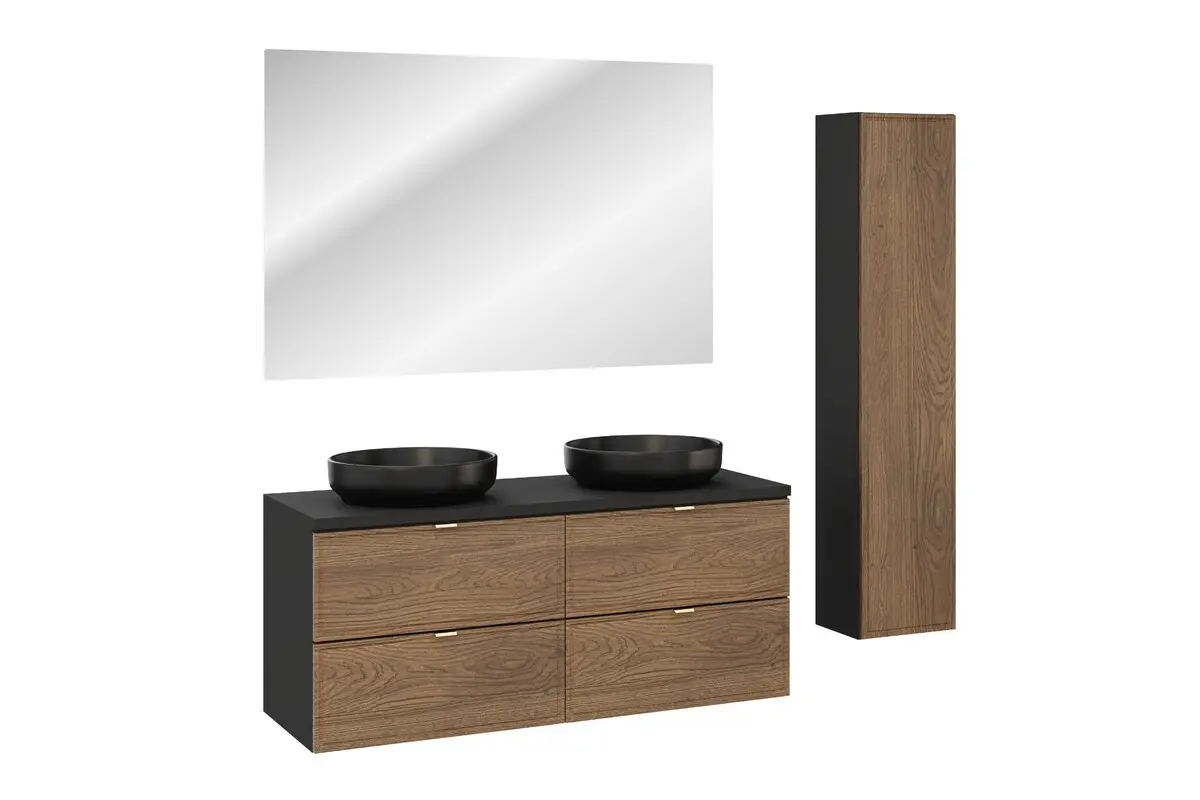 Comad Set koupelnového nábytku Talia Casella 120 černá mat/dub casella