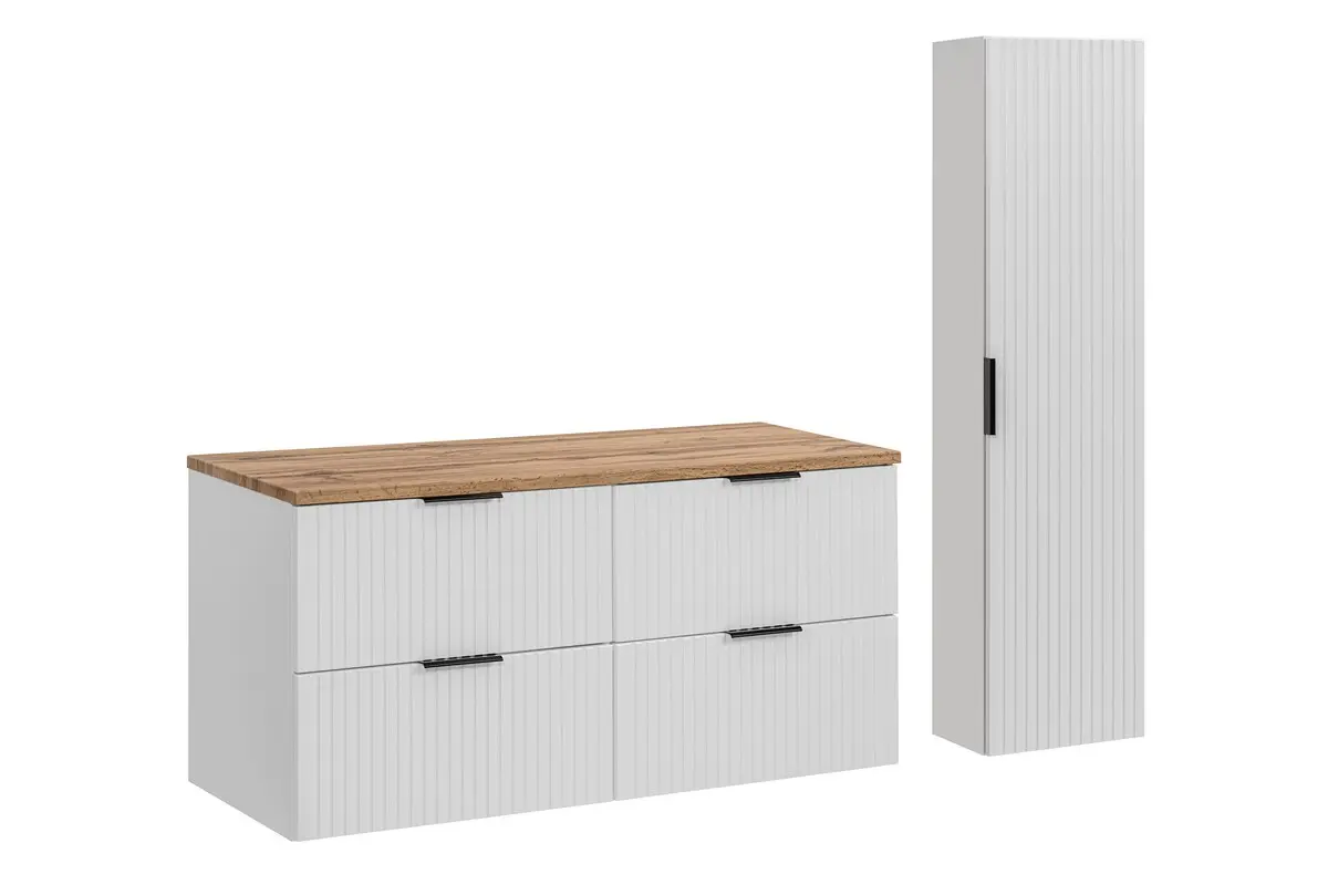 Comad Koupelnová sestava Casad s deskou a skříňkami 120 cm bílá/dub wotan