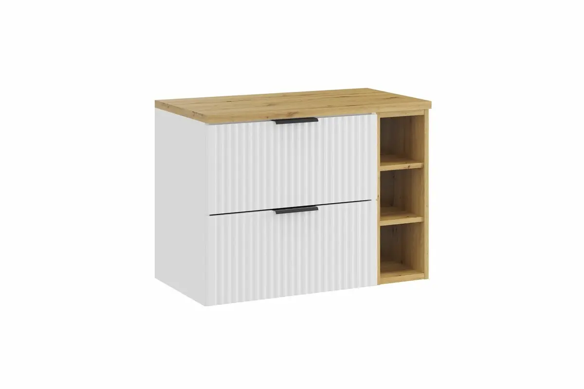 Comad Závěsná skříňka pod umyvadlo Casad I s deskou 80 cm bílá/dub artisan