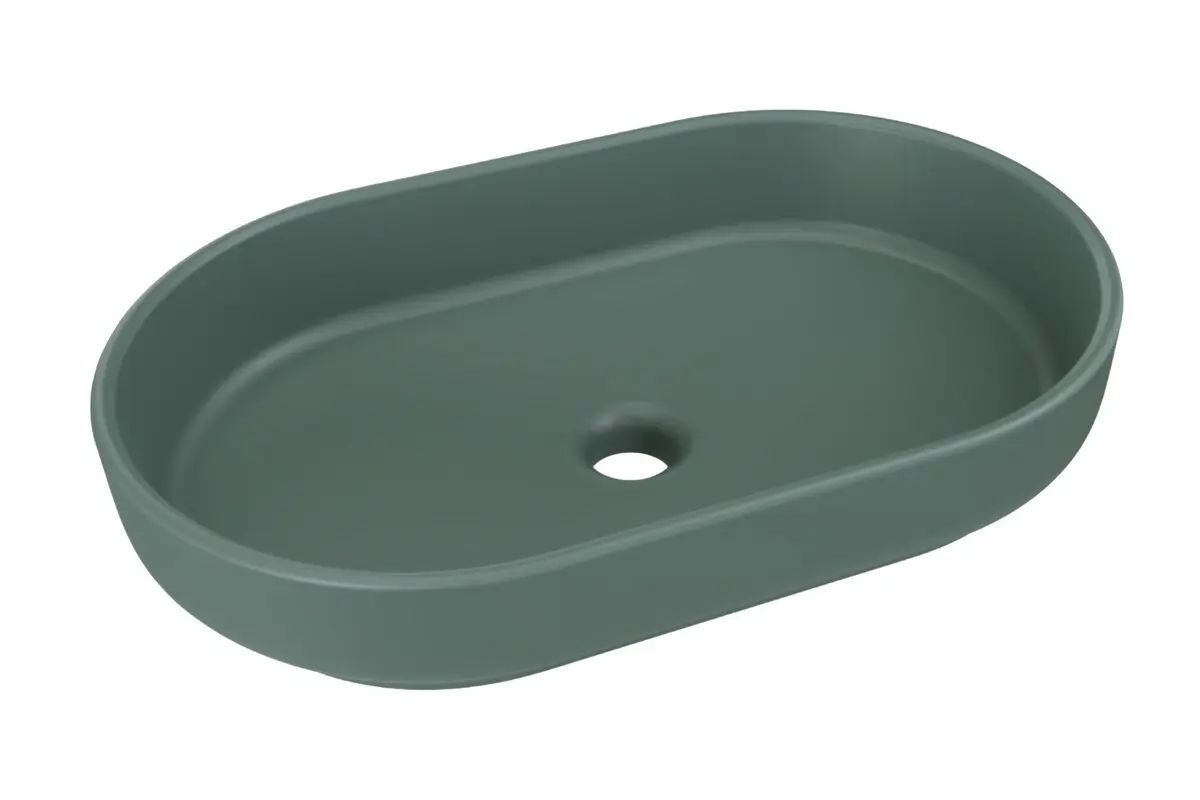 Comad Keramické umyvadlo na desku RIVER 2 FOREST GREEN MATT UN 55, zelená