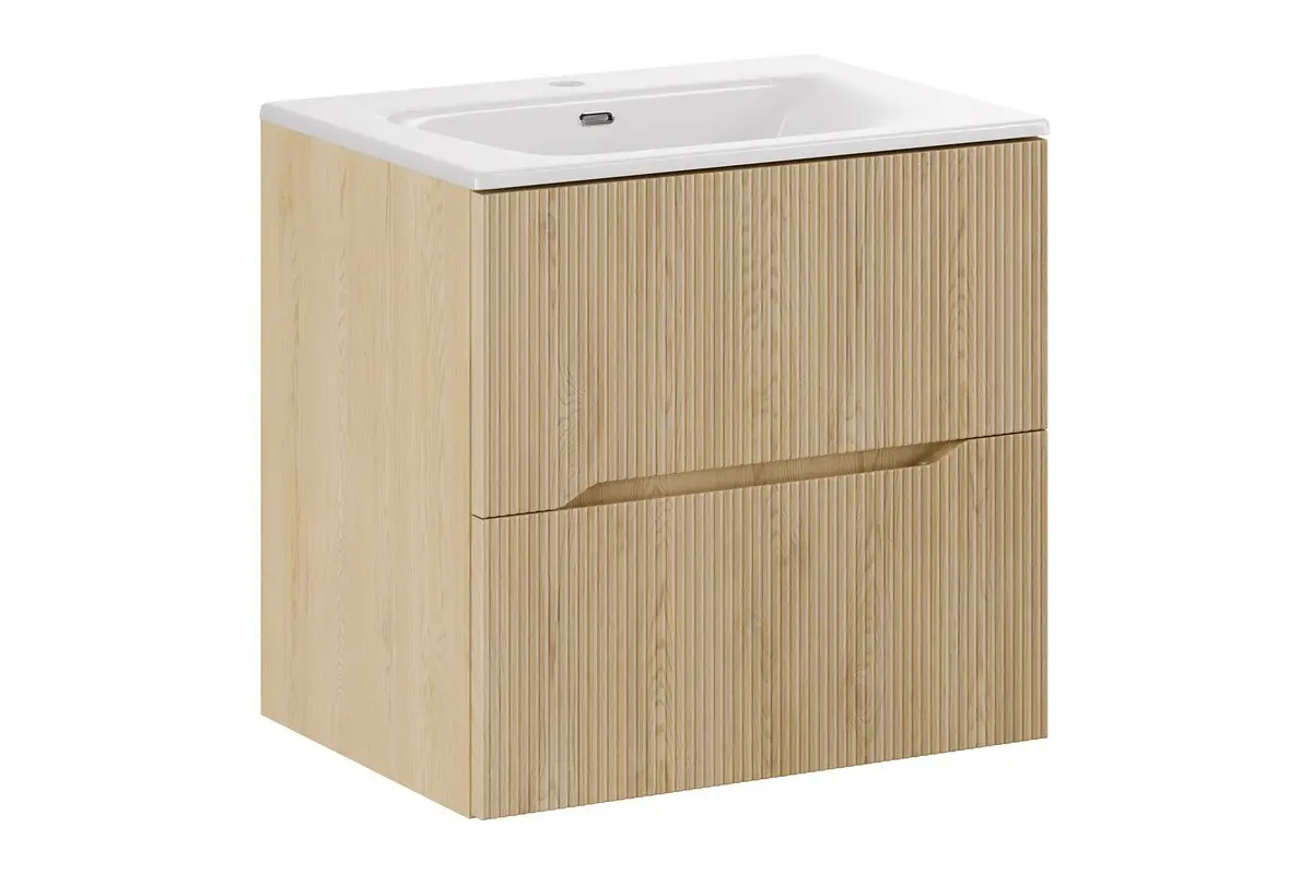 Comad Koupelnová skříňka s keramickým umyvadlem Nordic Cremona 60 cm - dub cremona