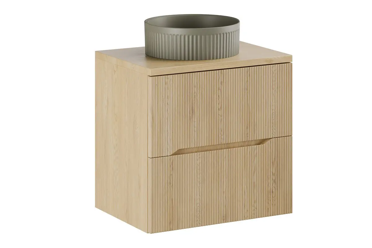 Comad Závěsná skříňka Nordic Beyond s deskou a umyvadlem 60 cm dub cremona
