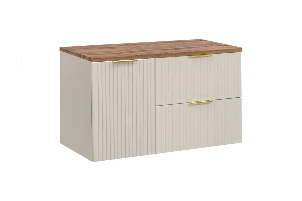 Comad Závěsná skříňka Adele Cashmere s deskou 100 cm kašmírová/dub wotan