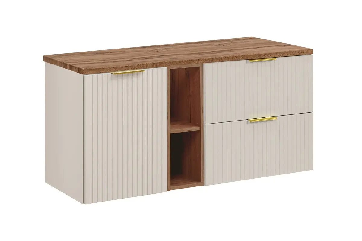 Comad Závěsná skříňka Adele Cashmere II s deskou 120 cm kašmírová/dub wotan
