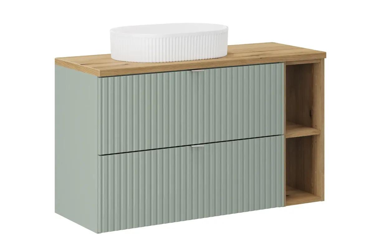 Comad Koupelnová skříňka s deskovým umyvadlem SET-LRG B OAK 100 zelená/dub coast evoke