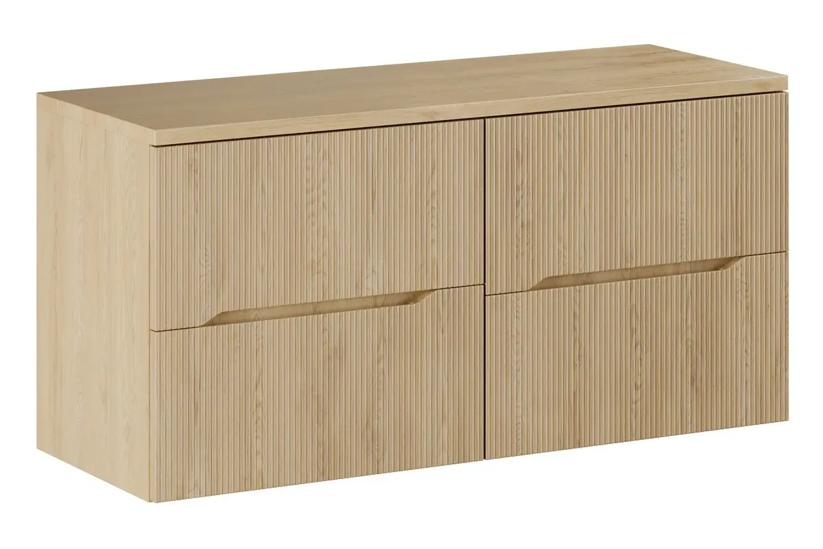 Comad Závěsná skříňka pod umyvadlo Nordic s deskou 120 cm dub cremona