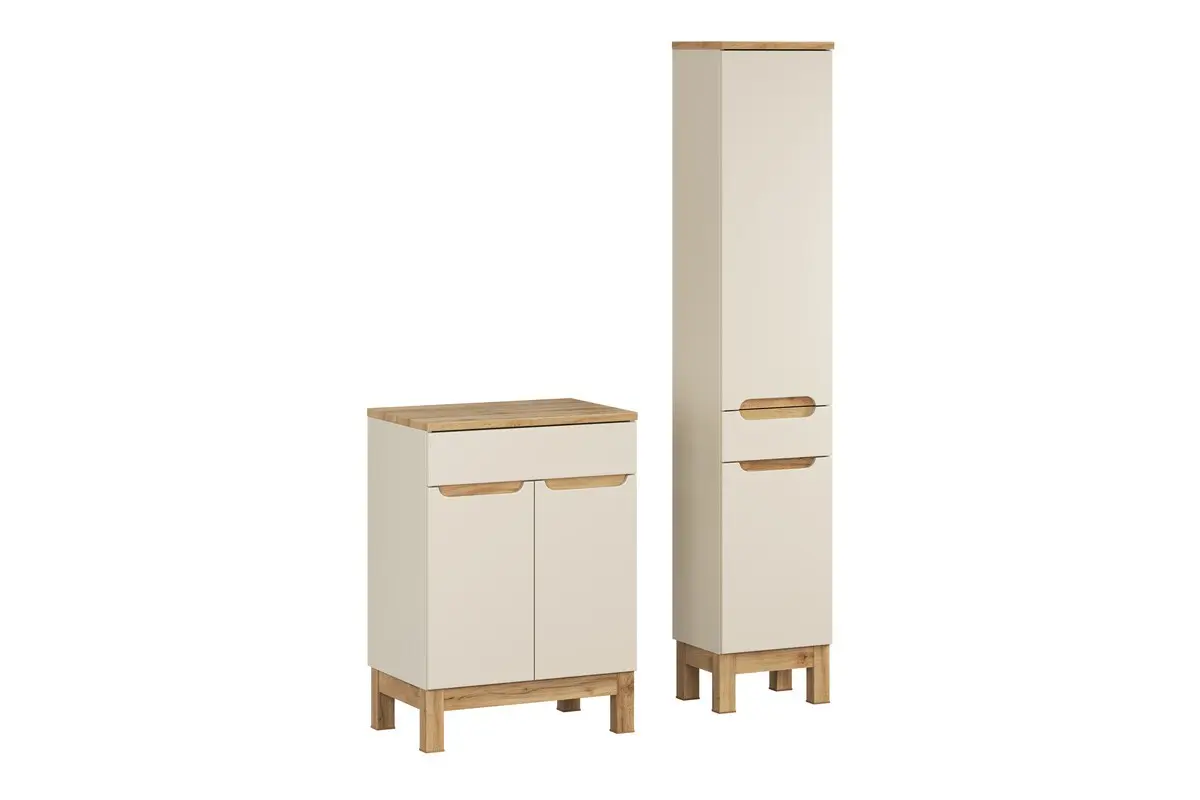 Comad Koupelnová sestava Bali Casad s deskou a skříňkami 60 cm kašmírová/dub wotan