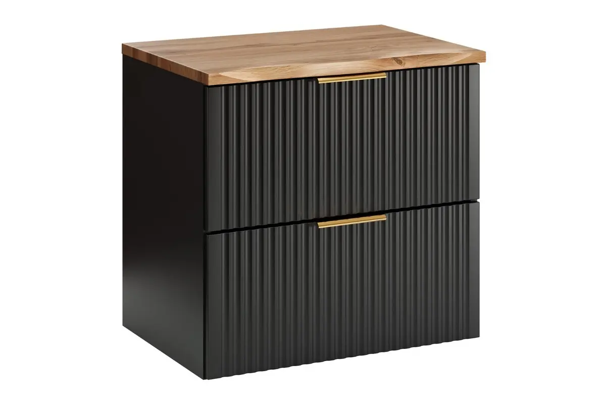 Comad Závěsná skříňka Casad Nature s deskou 60 cm černá/dub wotan