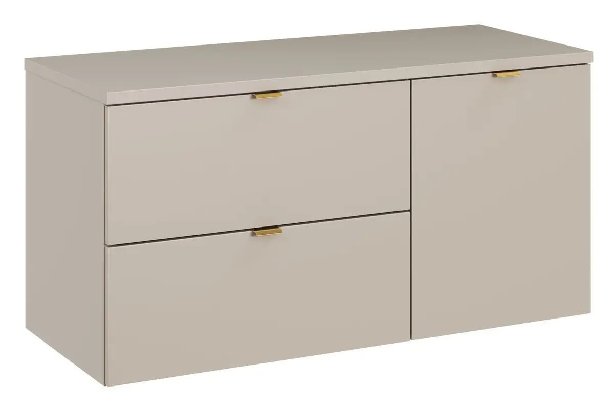 Comad Koupelnová skříňka pod deskové umyvadlo s košem na prádlo set Dalia Cashmere 100 kašmír