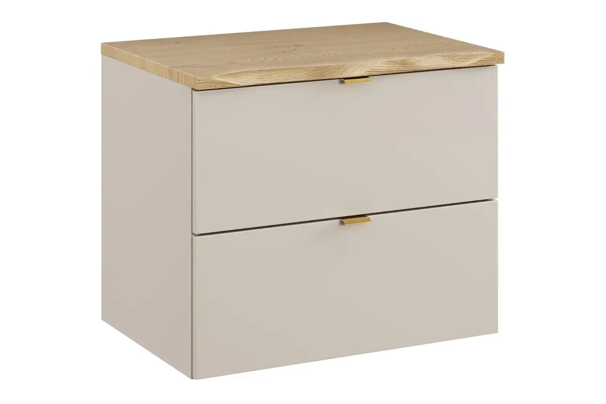 Comad Závěsná skříňka pod umyvadlo Dalia Cashmere Nature s deskou 60 cm kašmírová/dub cremona