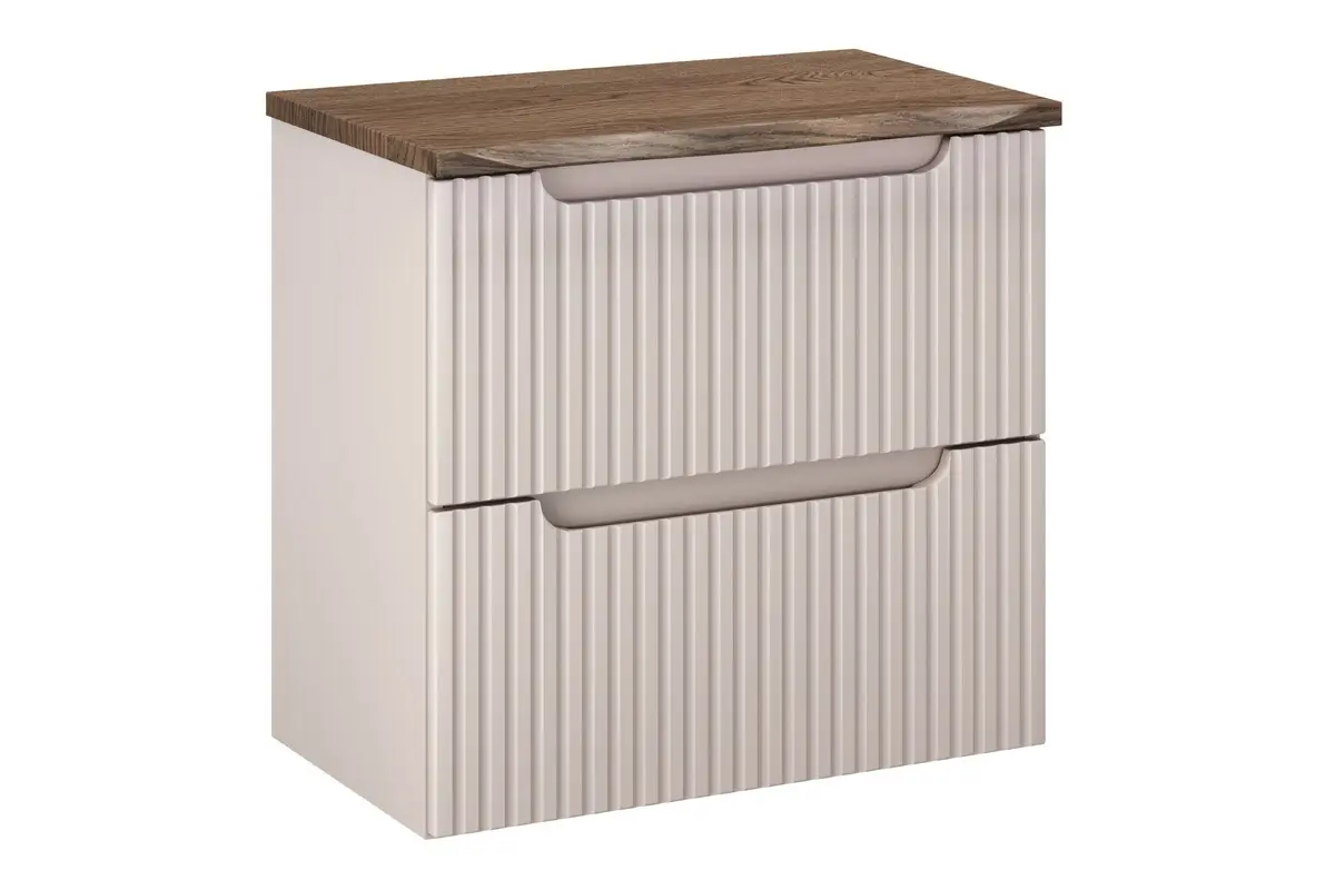 Comad Závěsná skříňka pod umyvadlo Nova Cashmere Nature s deskou 60 cm kašmírová/dub casella