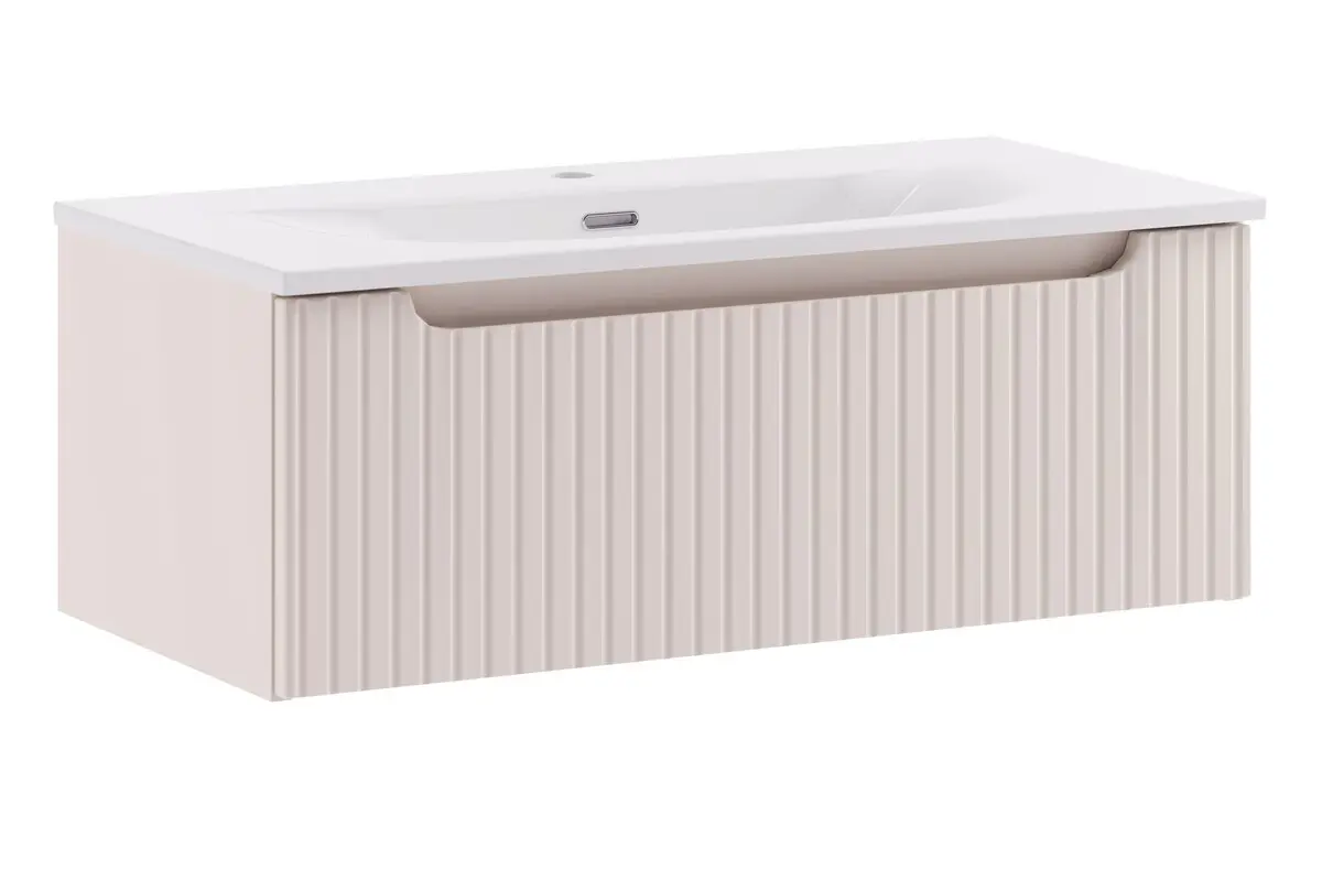 Comad Závěsná skříňka Nova Cashmere Sky se zápustným umyvadlem 80 cm kašmírová