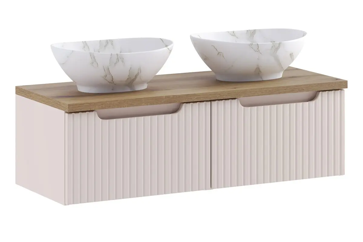 Comad Závěsná skříňka Nova Cashmere Pati s deskou a umyvadlem 100 cm kašmírová