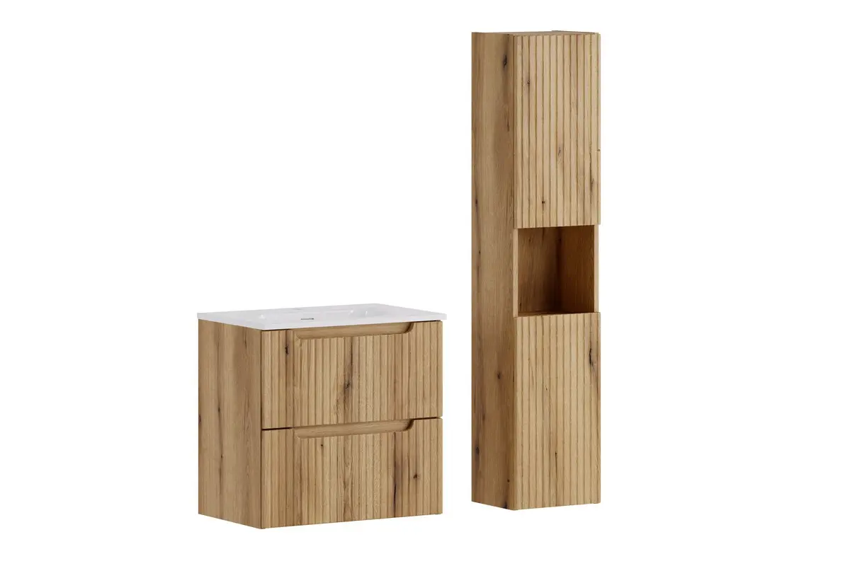 Comad Koupelnová sestava Nova se zápustným umyvadlem a skříňkami 60 cm dub coast evoke