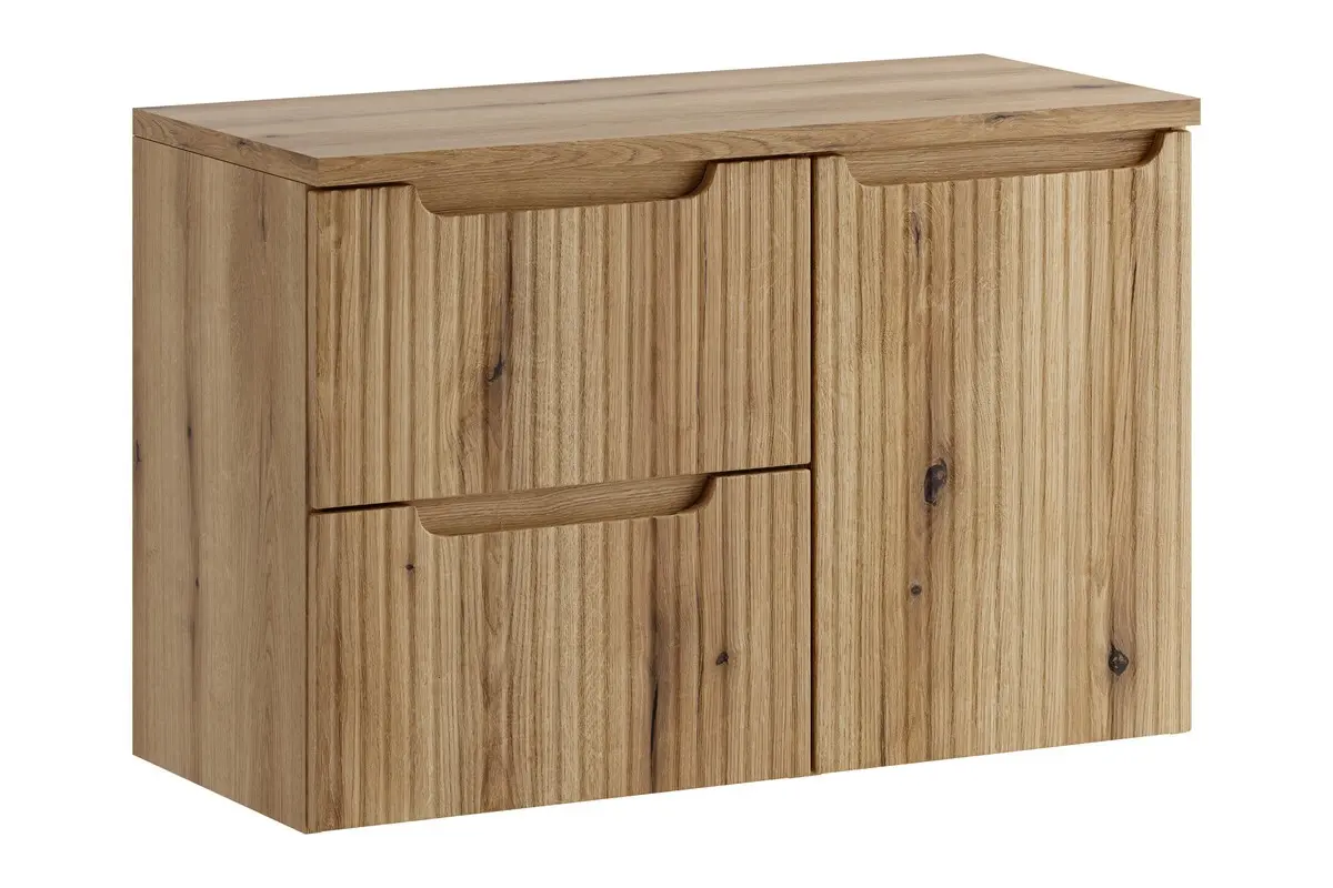 Comad Závěsná skříňka Nova s deskou a košem na prádlo 90 cm dub coast evoke