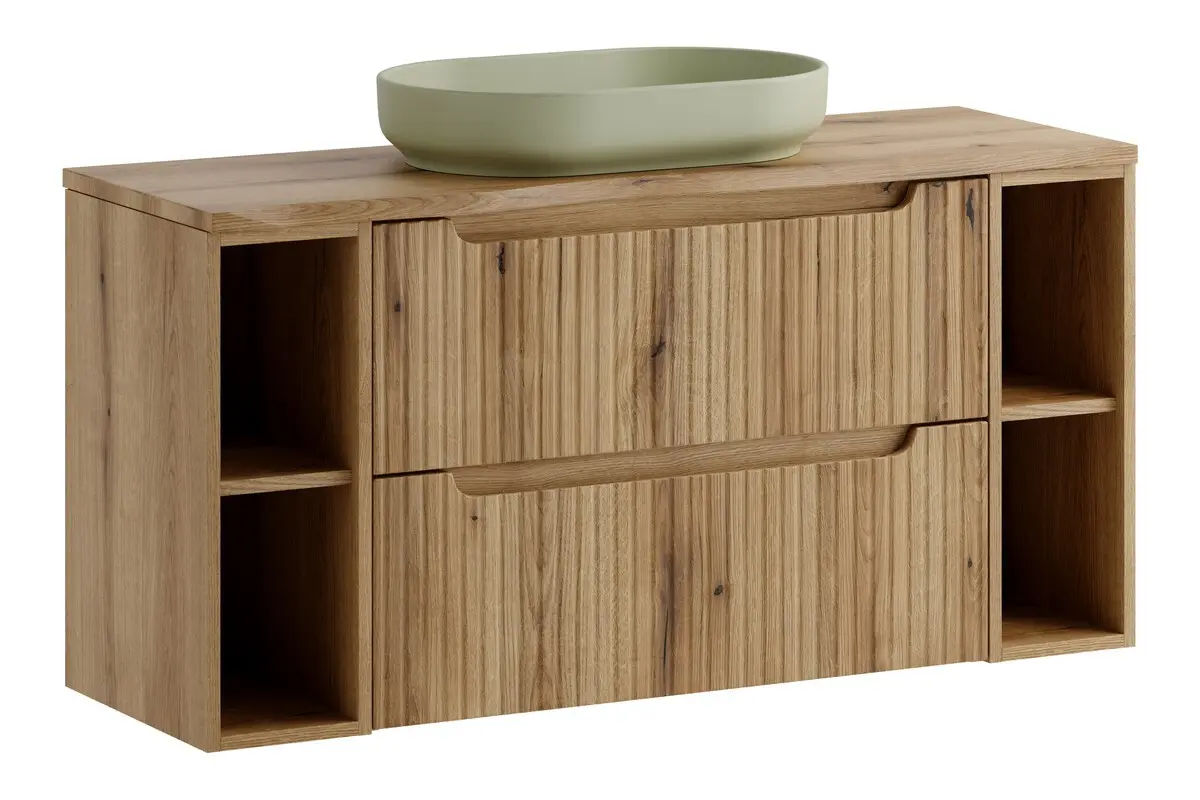 Comad Závěsná skříňka Nova River s deskou a umyvadlem 120 cm dub coast evoke