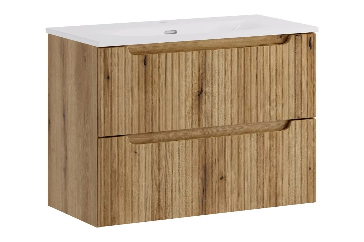 Comad Závěsná skříňka Nova Sky se zápustným umyvadlem Nova 80 cm dub coast evoke