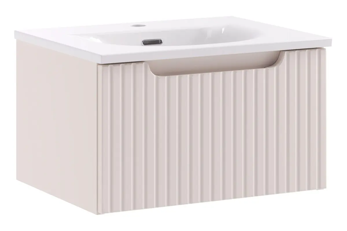 Comad Závěsná skříňka Nova Cashmere Sky se zápustným umyvadlem 50 cm kašmírová
