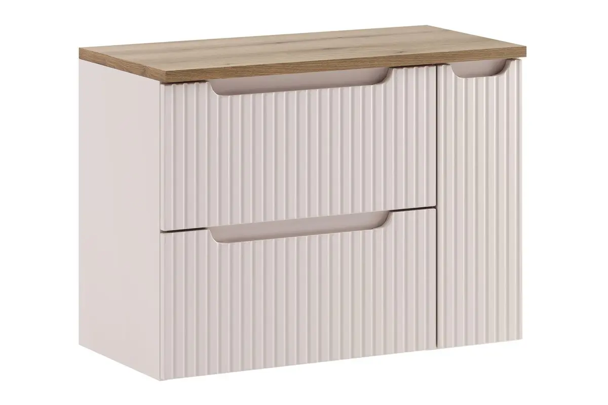 Comad Závěsná skříňka pod umyvadlo Nova Cashmere II s deskou 80 cm kašmírová/dub evoke