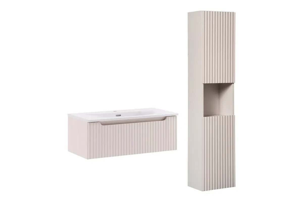 Comad Koupelnová sestava Nova Cashmere II se zápustným umyvadlem a skříňkami 80 cm kašmírová