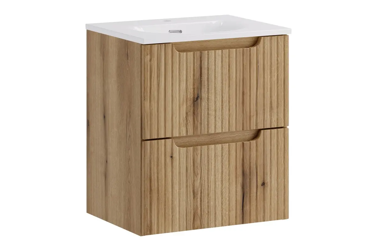 Comad Závěsná skříňka Nova Sky se zápustným umyvadlem 50 cm dub coast evoke