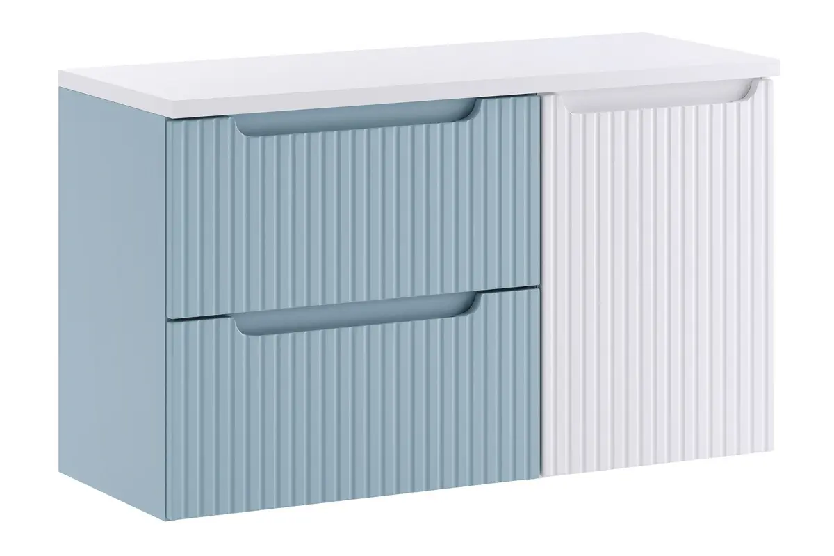 Comad Koupelnová skříňka pod deskové umyvadlo s košem na prádlo Nova Denim/Nova White 100 denim/bílá