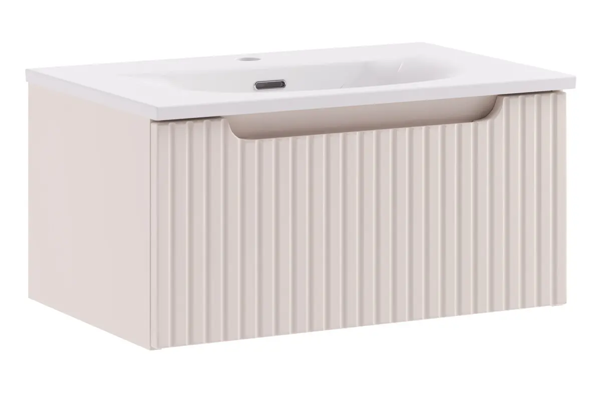 Comad Závěsná skříňka Nova Cashmere Sky se zápustným umyvadlem 60 cm kašmírová
