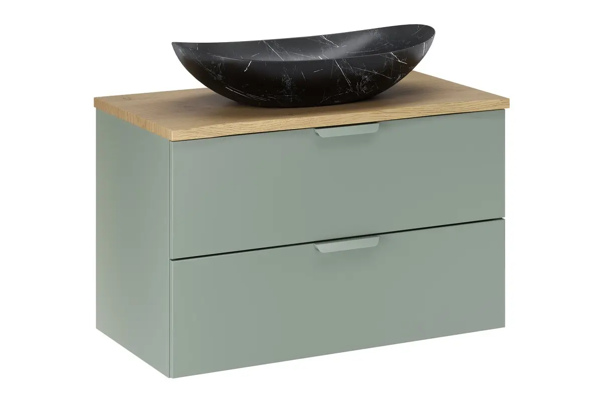 Comad Závěsná skříňka Aster Lena s umyvadlem 80 cm zelená/dub cremona