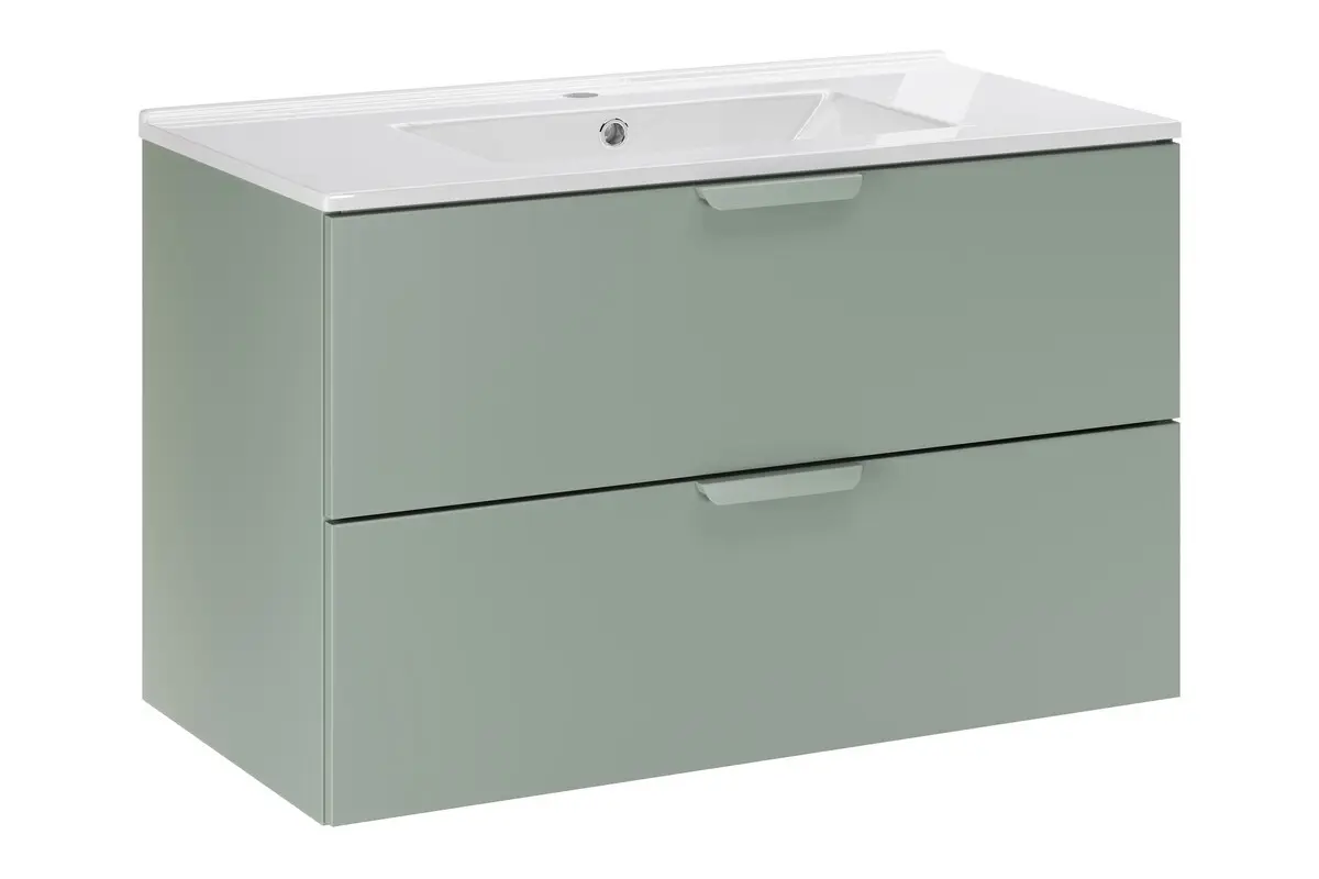 Comad Závěsná skříňka Aster Lava se zápustným umyvadlem 80 cm zelená/bílá
