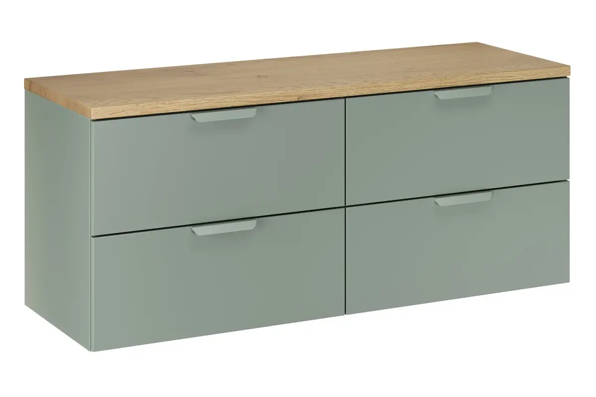 Comad Koupelnová skříňka pod deskové umyvadlo set Aster Green 120 zelená/dub cremona