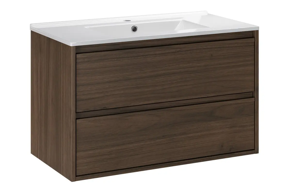 Comad Závěsná skříňka Villa Lava se zápustným umyvadlem 80 cm ořech