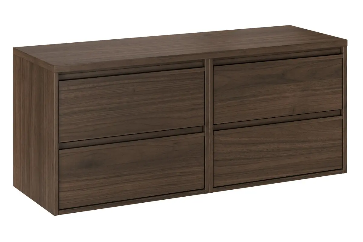 Comad Závěsná skříňka pod umyvadlo Villa s deskou 120 cm ořech